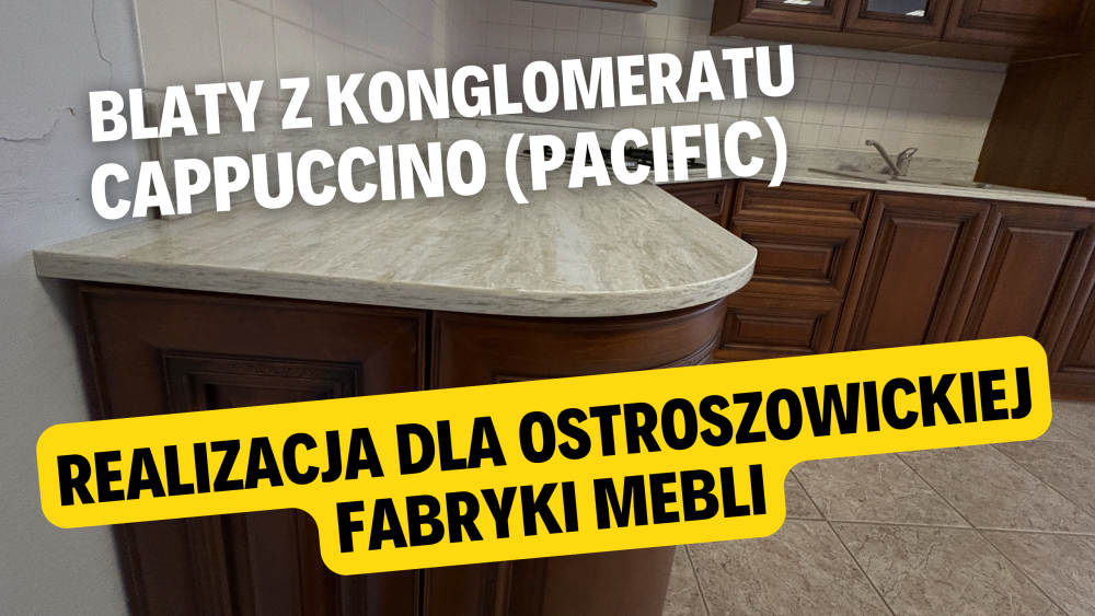 blaty z konglomeratu cappuccino w ostroszowickiej fabryce mebli