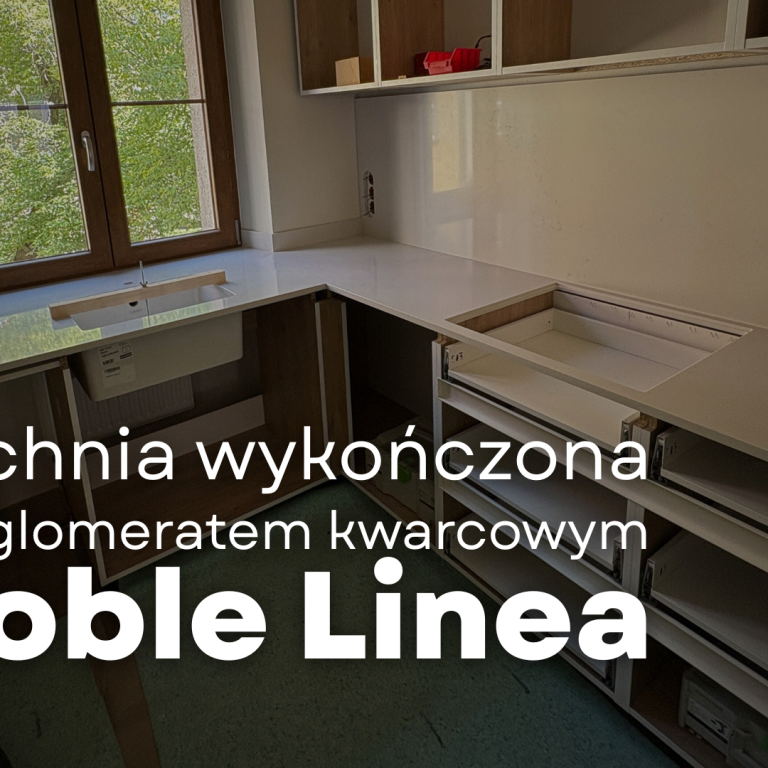 kuchnia wykończona konglomeratem kwarcowym Noble Linea