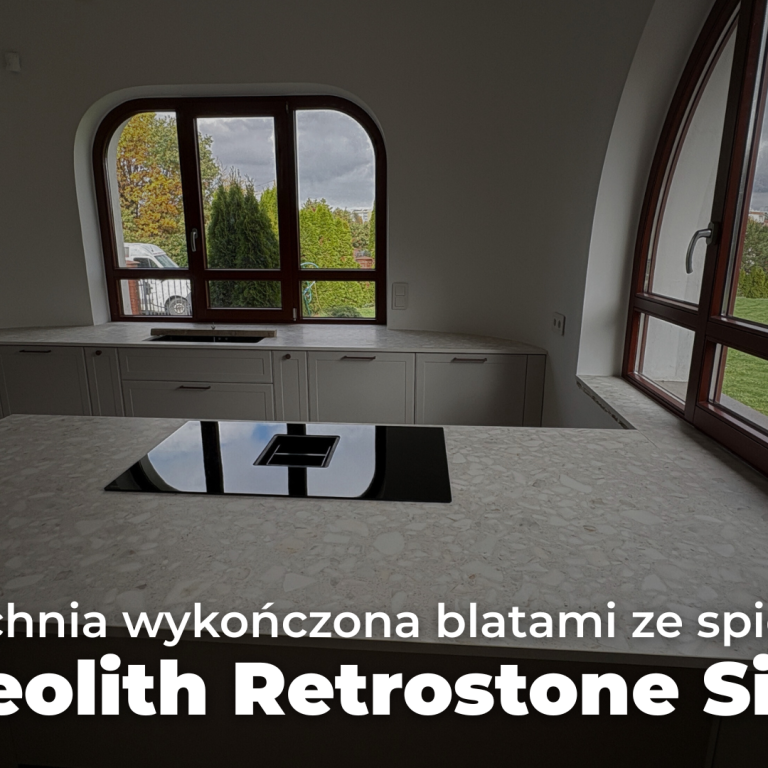 Kuchnia wykończona blatami ze spieku Neolith Retrostone Silk