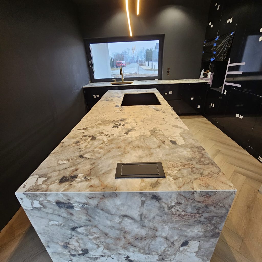 blaty kuchenne ze spieku Tundra - widok na wyspę 