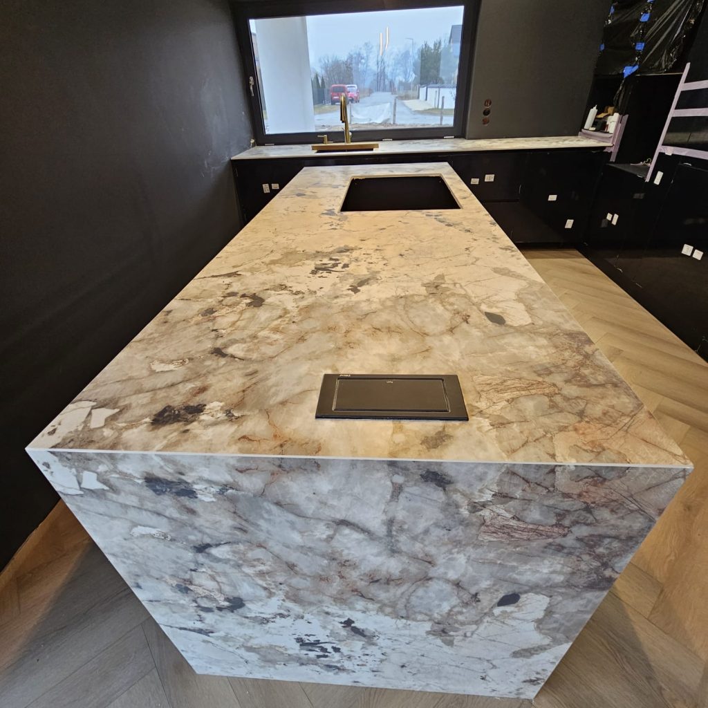 blaty kuchenne ze spieku Tundra - widok na wyspę z góry