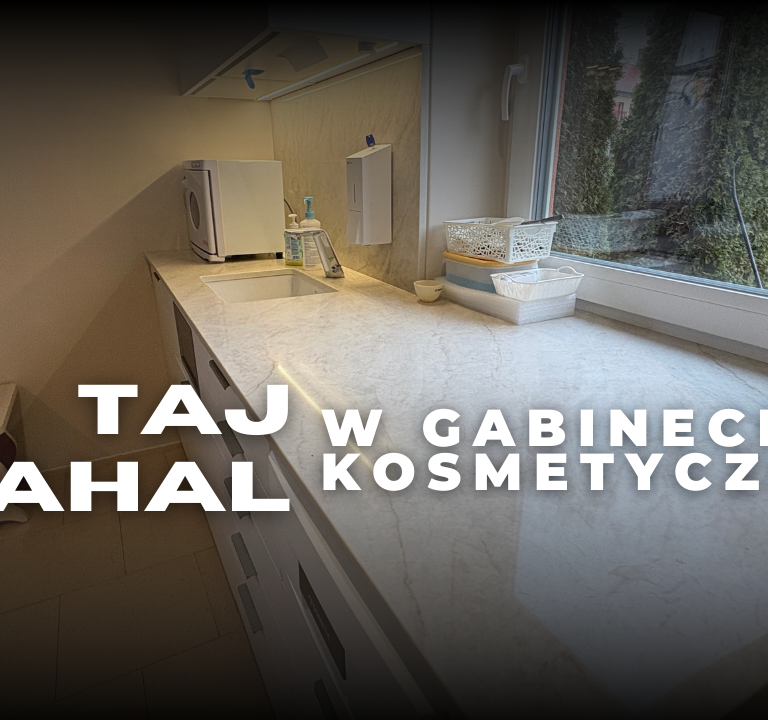 Blat z parapetem i okładzina ścienna z konglomeratu Taj Mahal