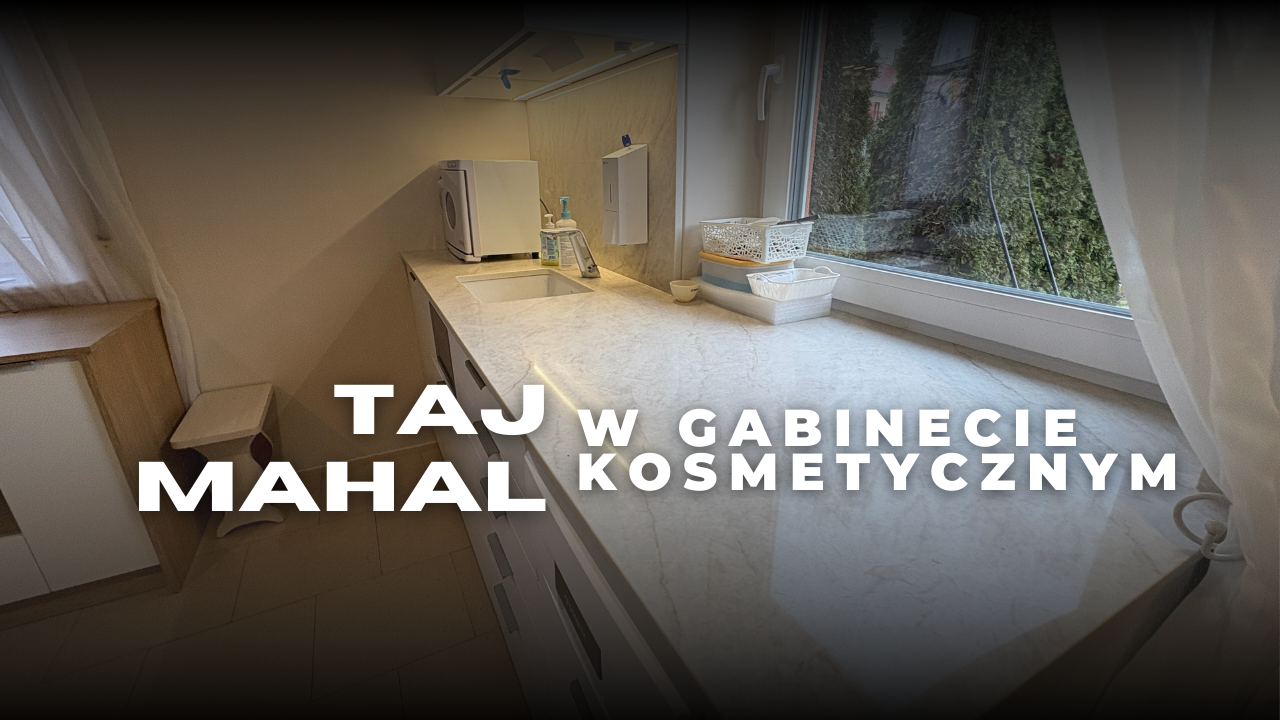 Blat z parapetem i okładzina ścienna z konglomeratu Taj Mahal