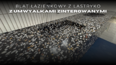 blat łazienkowy z lastryko z umywalkami zintegrowanymi