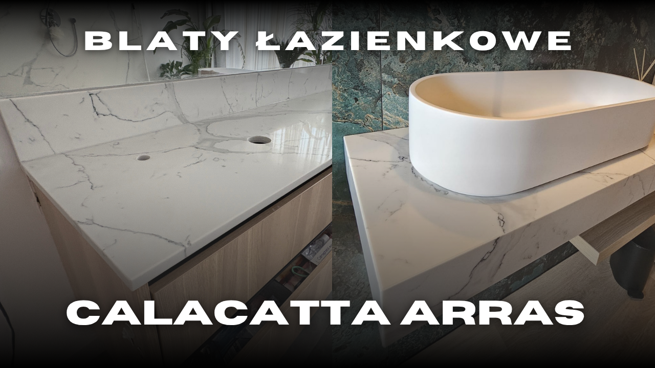 blaty łazienkowe z konglomeratu kwarcowego Calacatta Arras