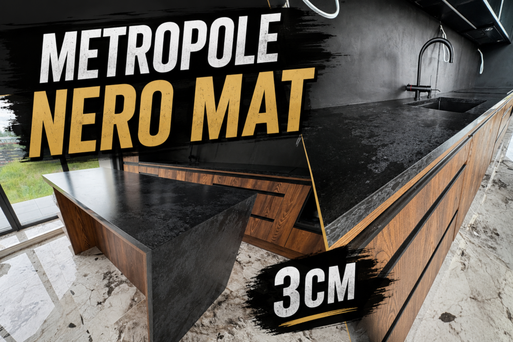 Blat oraz wyspa z gierowaną nogą z konglomeratu Metropole Nero
