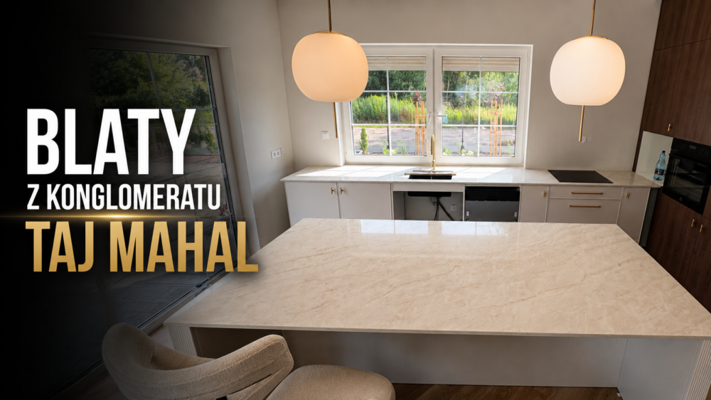Blaty w kuchni z konglomeratu kwarcowego Taj Mahal