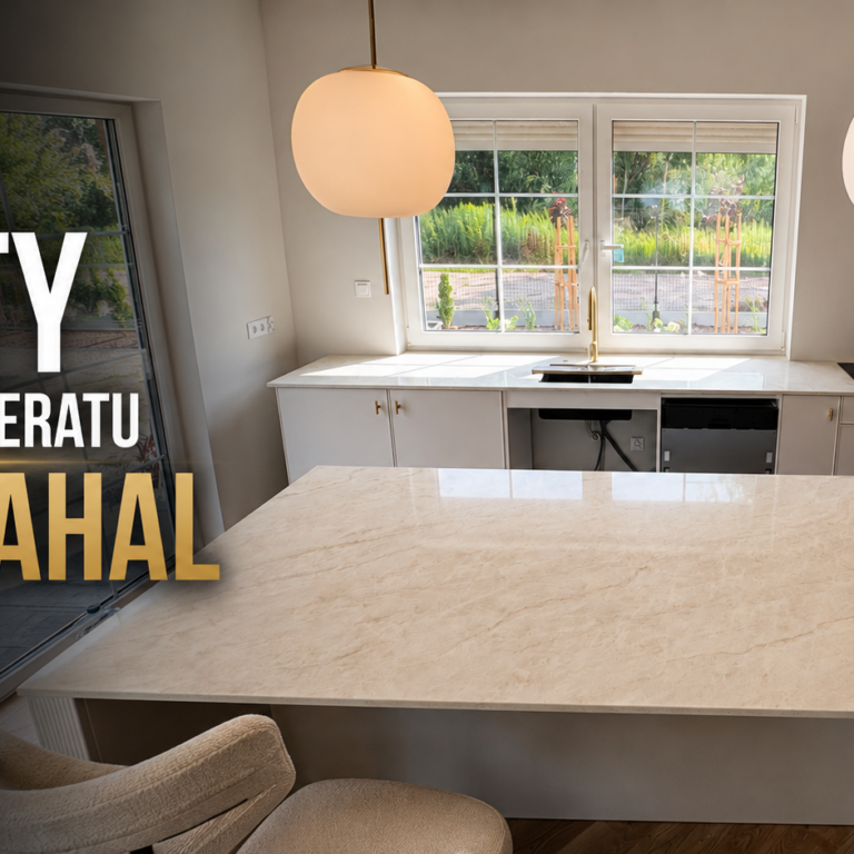 Blaty w kuchni z konglomeratu kwarcowego Taj Mahal