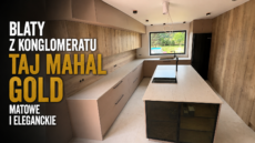 Matowe blaty kuchenne z konglomeratu kwarcowego Taj Mahal Gold Matt