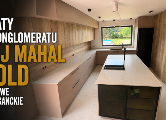 Matowe blaty kuchenne z konglomeratu kwarcowego Taj Mahal Gold Matt