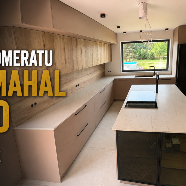 Matowe blaty kuchenne z konglomeratu kwarcowego Taj Mahal Gold Matt