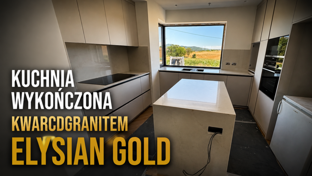 Nowoczesna kuchnia z kwarcogranitem Elysian Gold